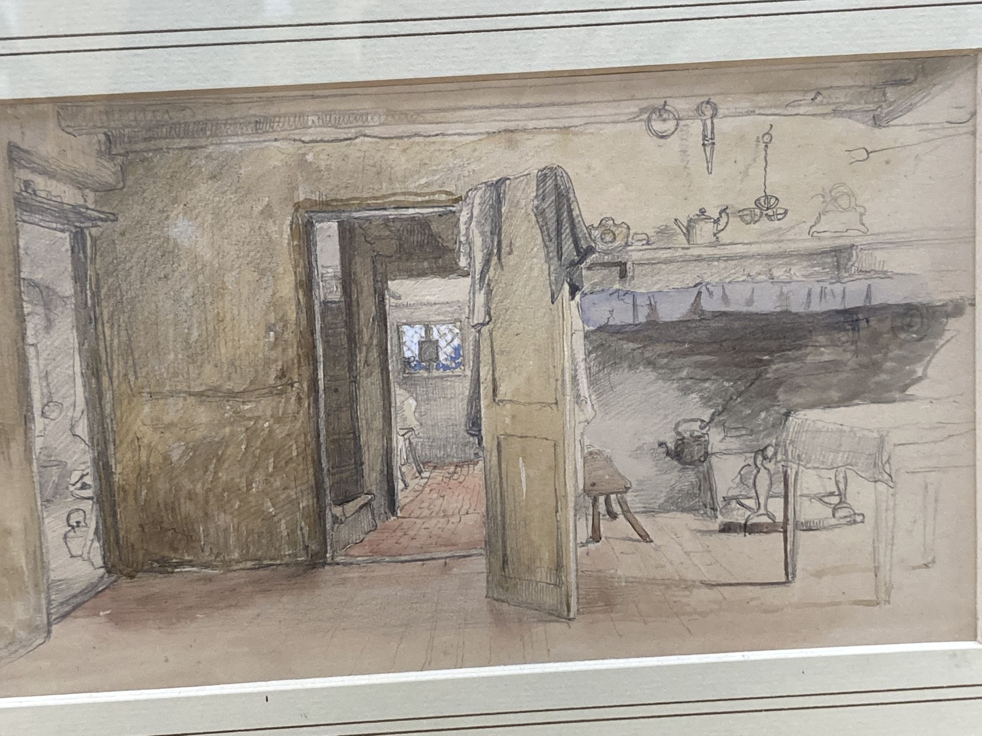 Four framed watercolours and drawings by George Smith (1829-1901) and 19 other drawings by the same artist. Studies for his oil paintin
